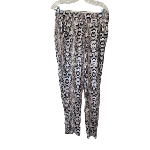 Divided H&M Pants Size 8 Snake Skin pattern Brown White Black Stretch - Picture 1 of 6